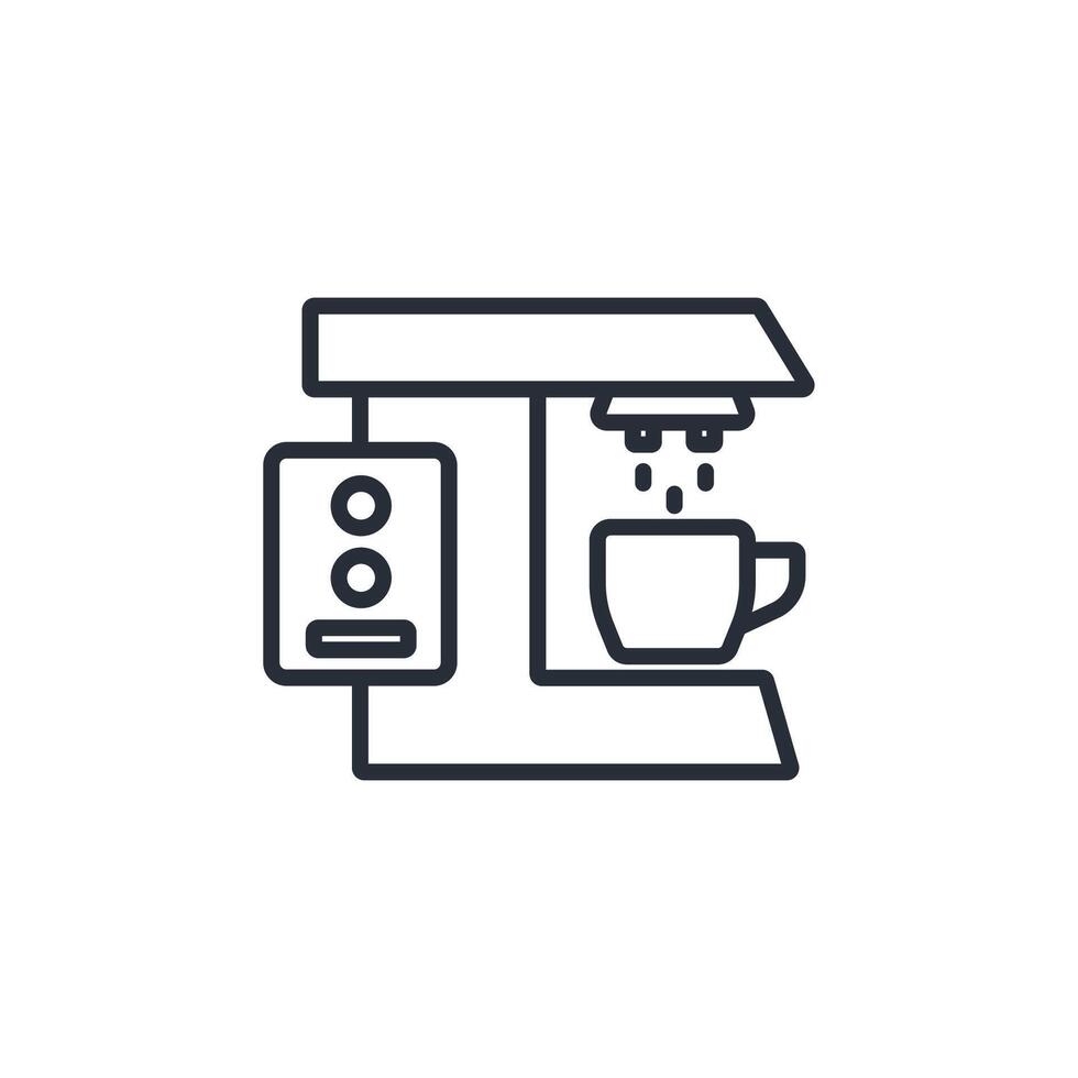Coffee Machine icon. .Editable stroke.linear style sign for use web design,logo.Symbol illustration. vector