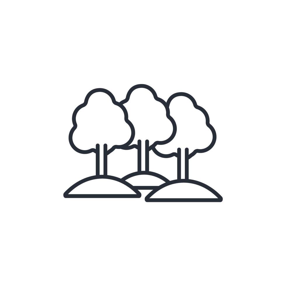 trees icon. .Editable stroke.linear style sign for use web design,logo.Symbol illustration. vector