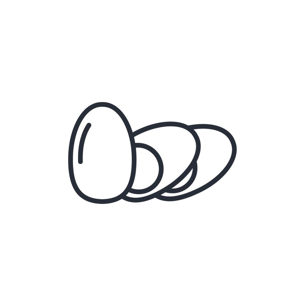 boiled egg icon. .Editable stroke.linear style sign for use web design,logo.Symbol illustration. vector