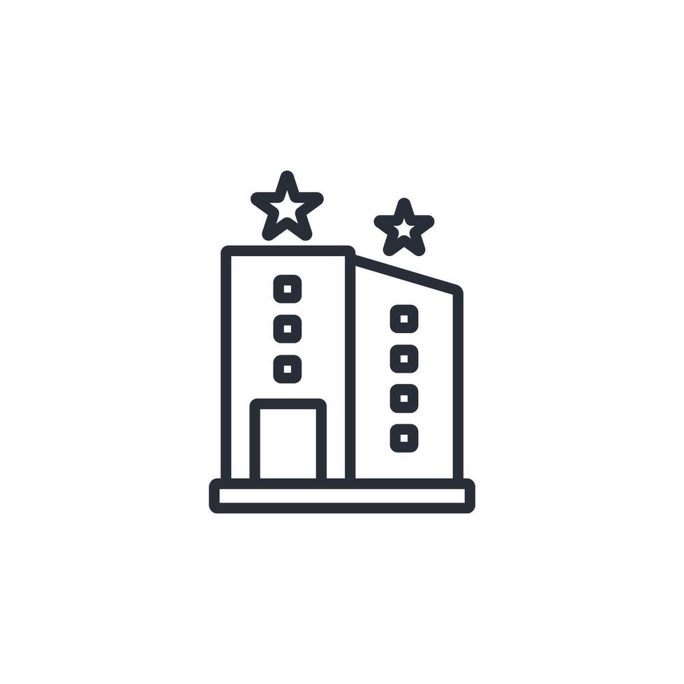 Hotel icon. .Editable stroke.linear style sign for use web design,logo.Symbol illustration. vector