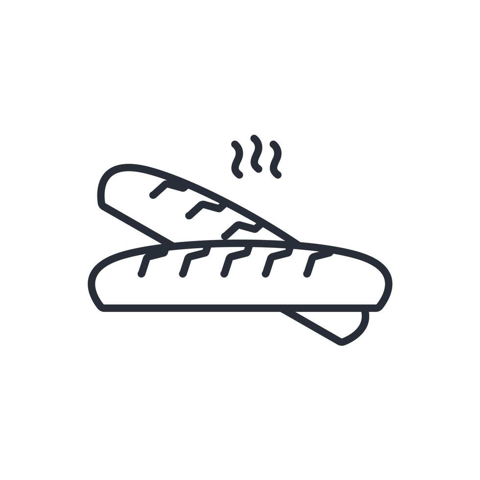 Baguette icon. .Editable stroke.linear style sign for use web design,logo.Symbol illustration. vector