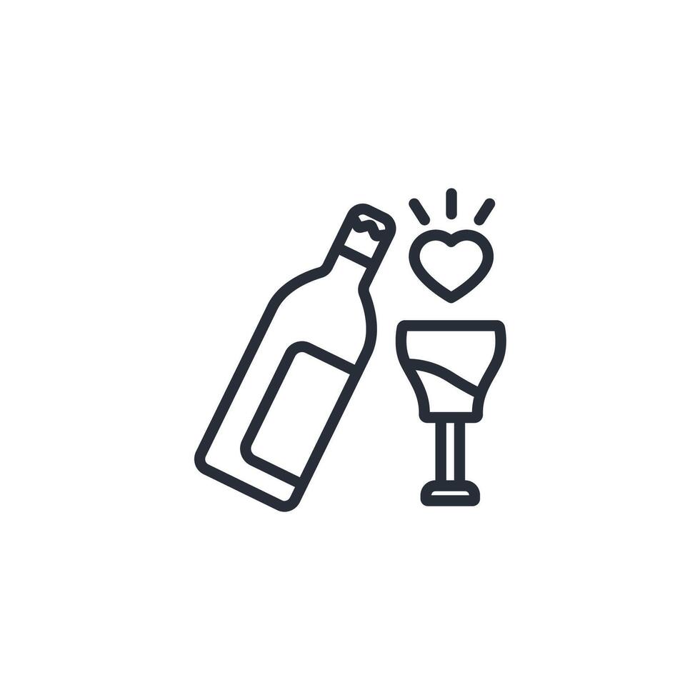 champagne icon. .Editable stroke.linear style sign for use web design,logo.Symbol illustration. vector
