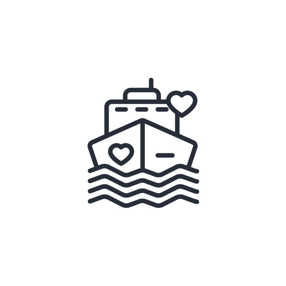 Cruise icon. .Editable stroke.linear style sign for use web design,logo.Symbol illustration. vector