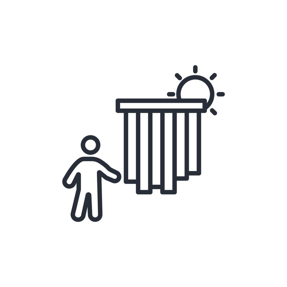 morning icon. .Editable stroke.linear style sign for use web design,logo.Symbol illustration. vector