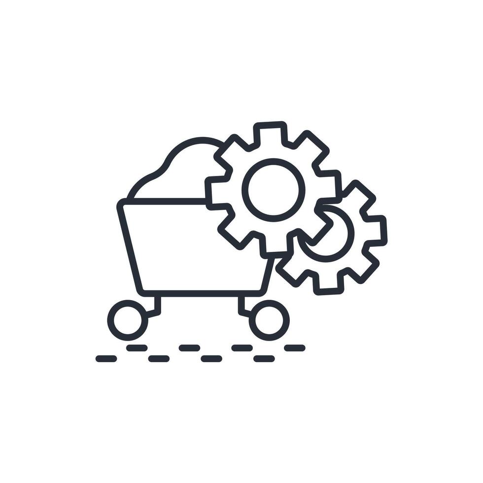mining engineering icon. .Editable stroke.linear style sign for use web design,logo.Symbol illustration. vector