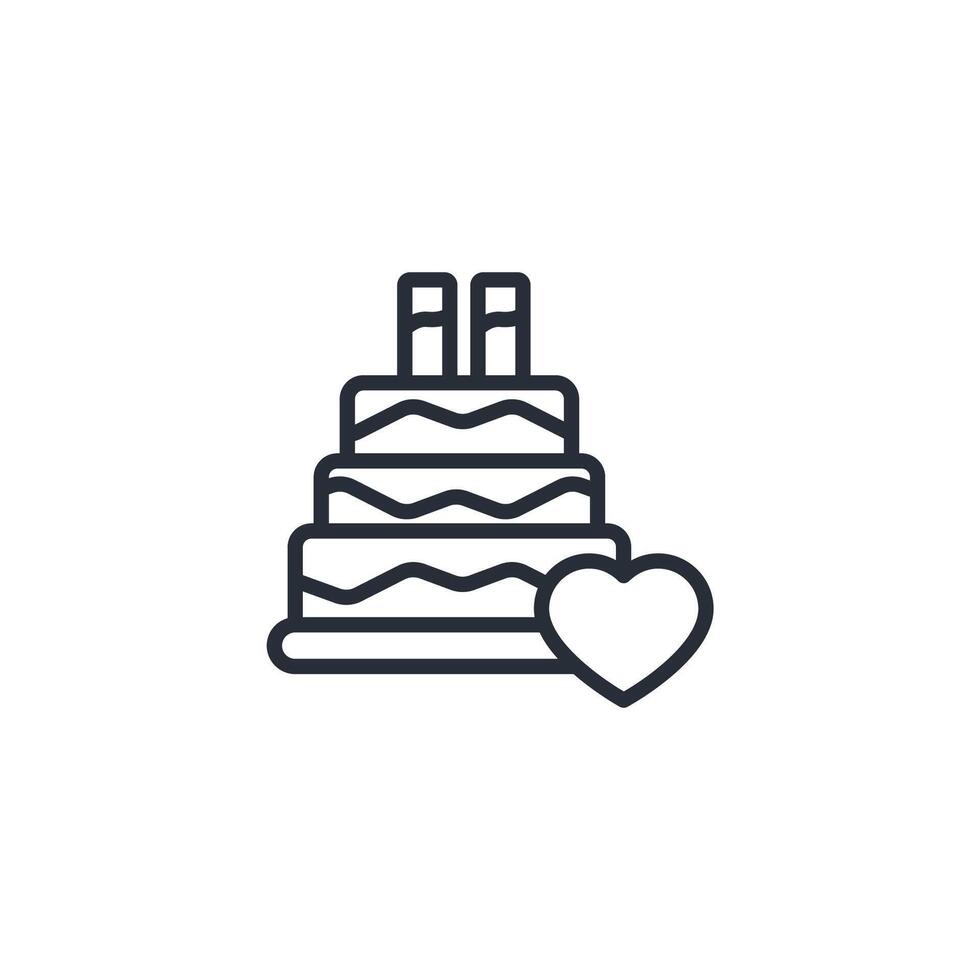 cake icon. .Editable stroke.linear style sign for use web design,logo.Symbol illustration. vector