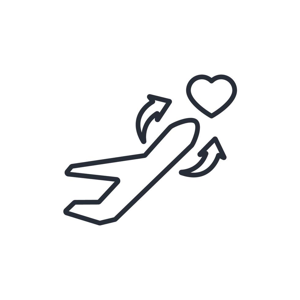 Honeymoon icon. .Editable stroke.linear style sign for use web design,logo.Symbol illustration. vector