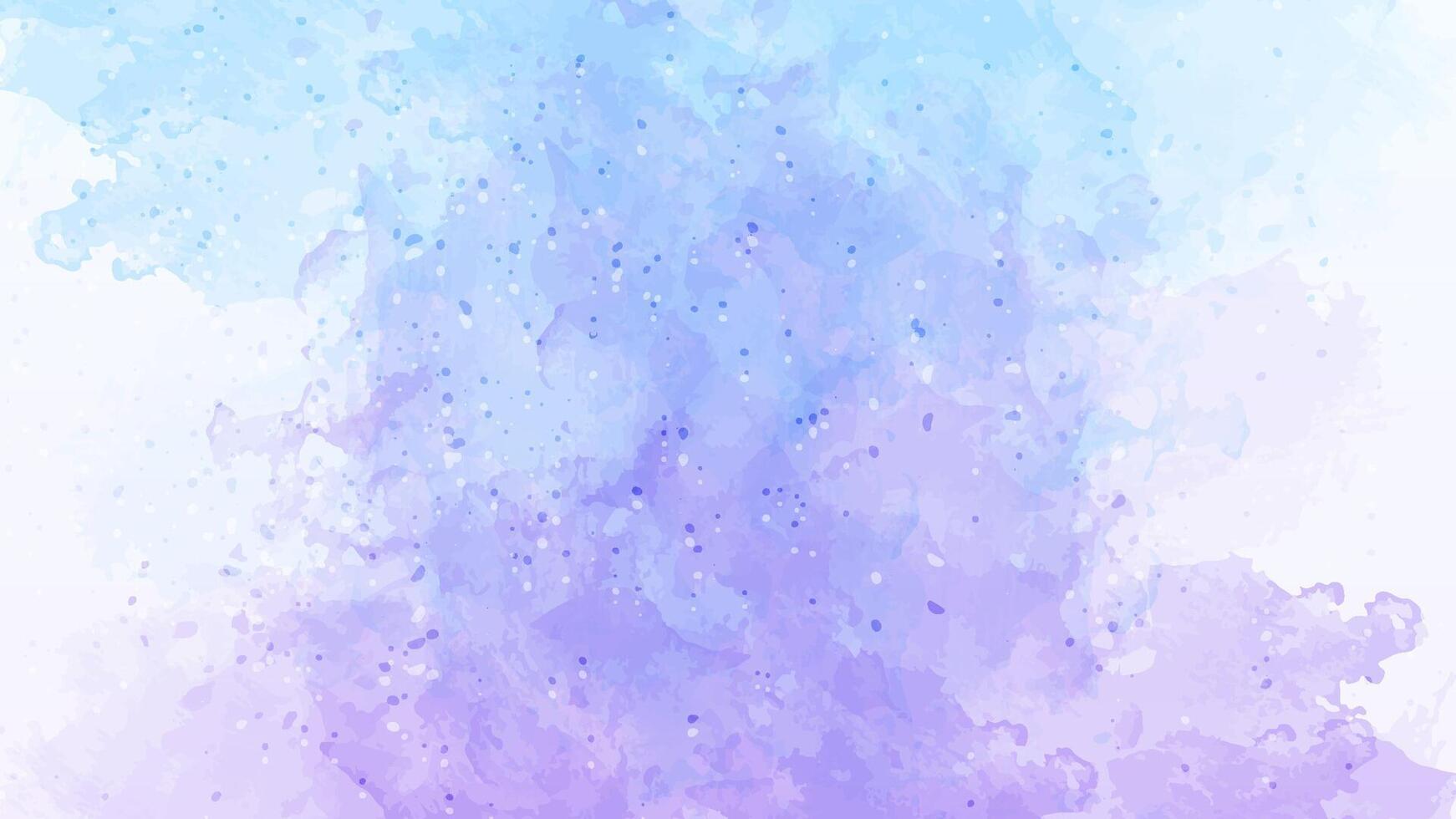 Watercolor purple and blue background with paint spots splatter vector