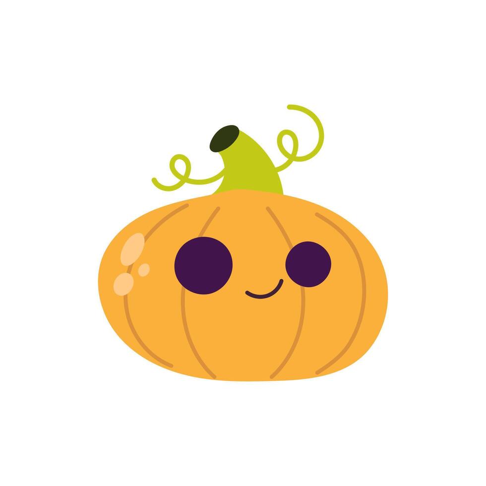 A cartoon pumpkin with a smiley face vector