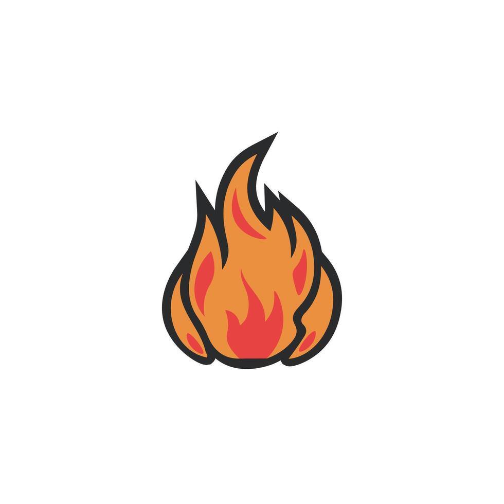 flame in outline flat design vector