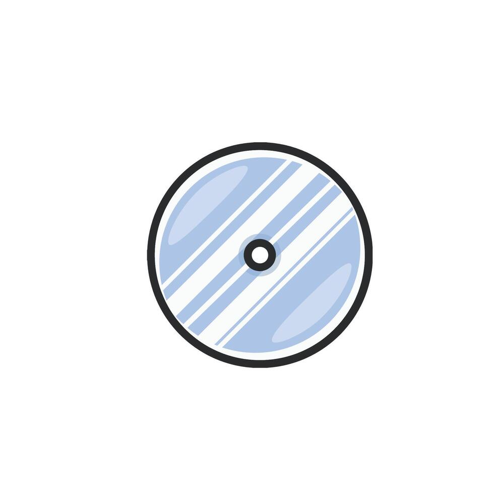 disc media in outline flat design. vector