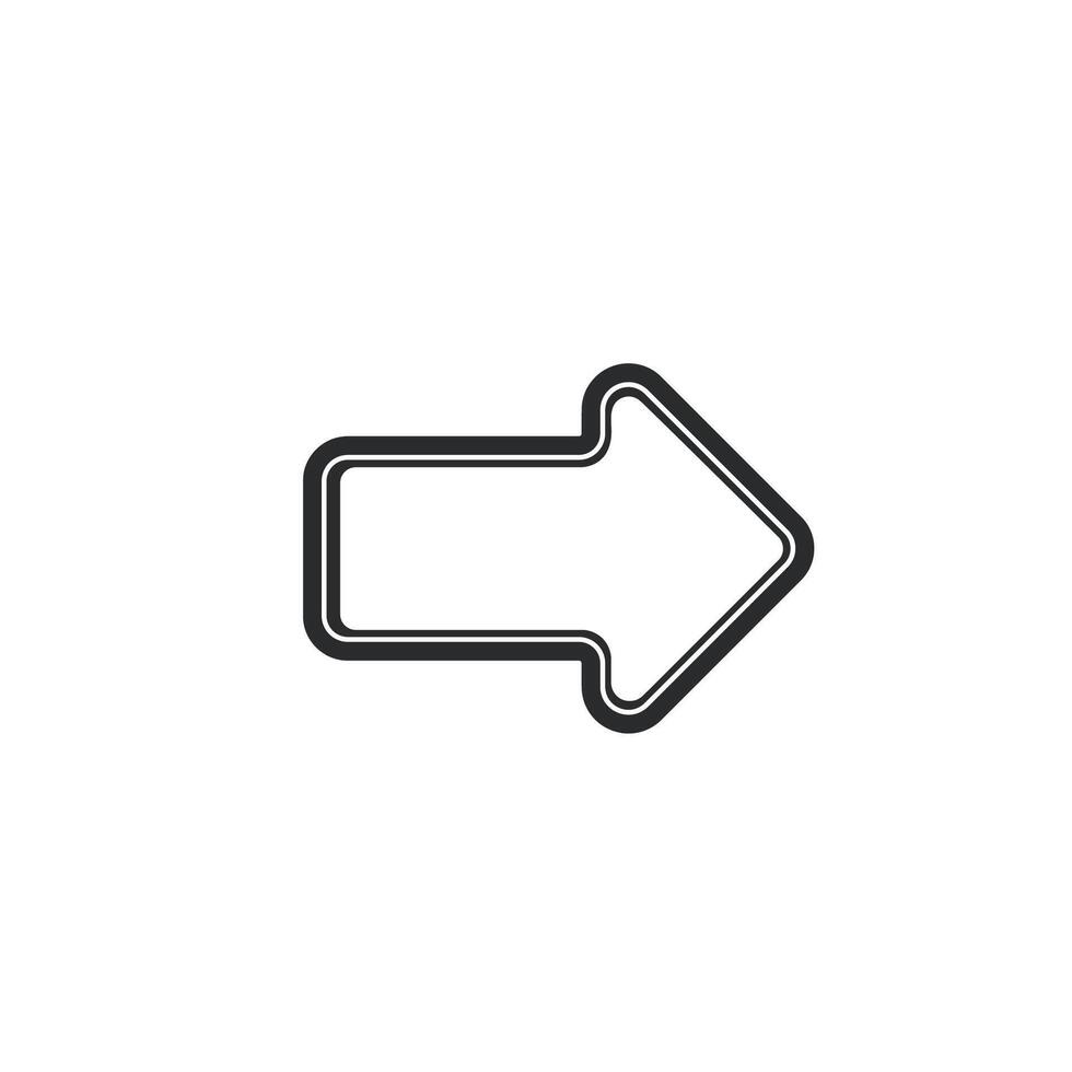 white arrow in outline flat design. vector