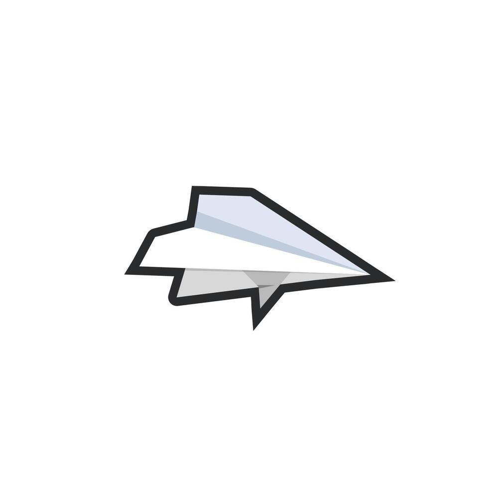 paper plane in outline flat design. vector