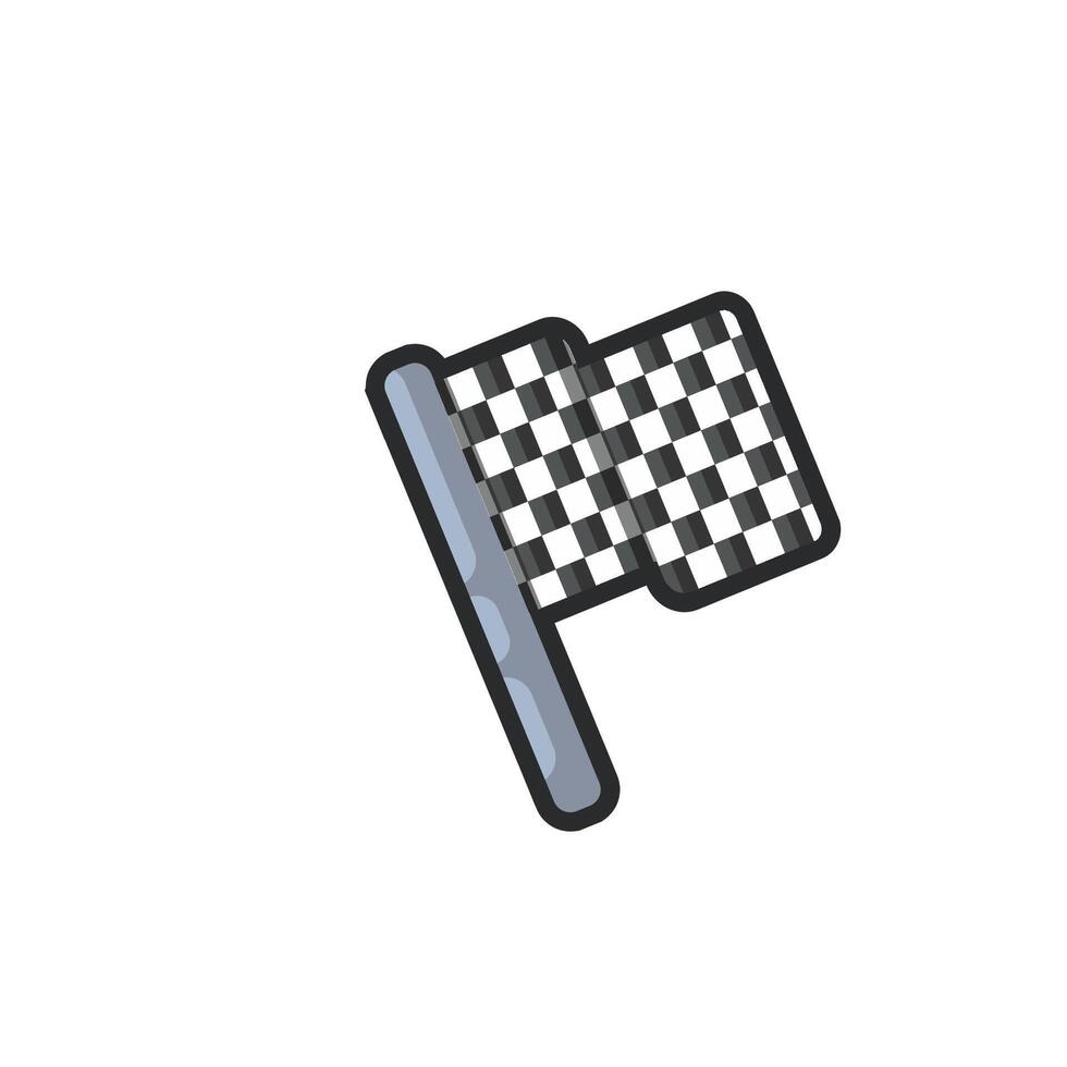 race flag in outline flat design. vector