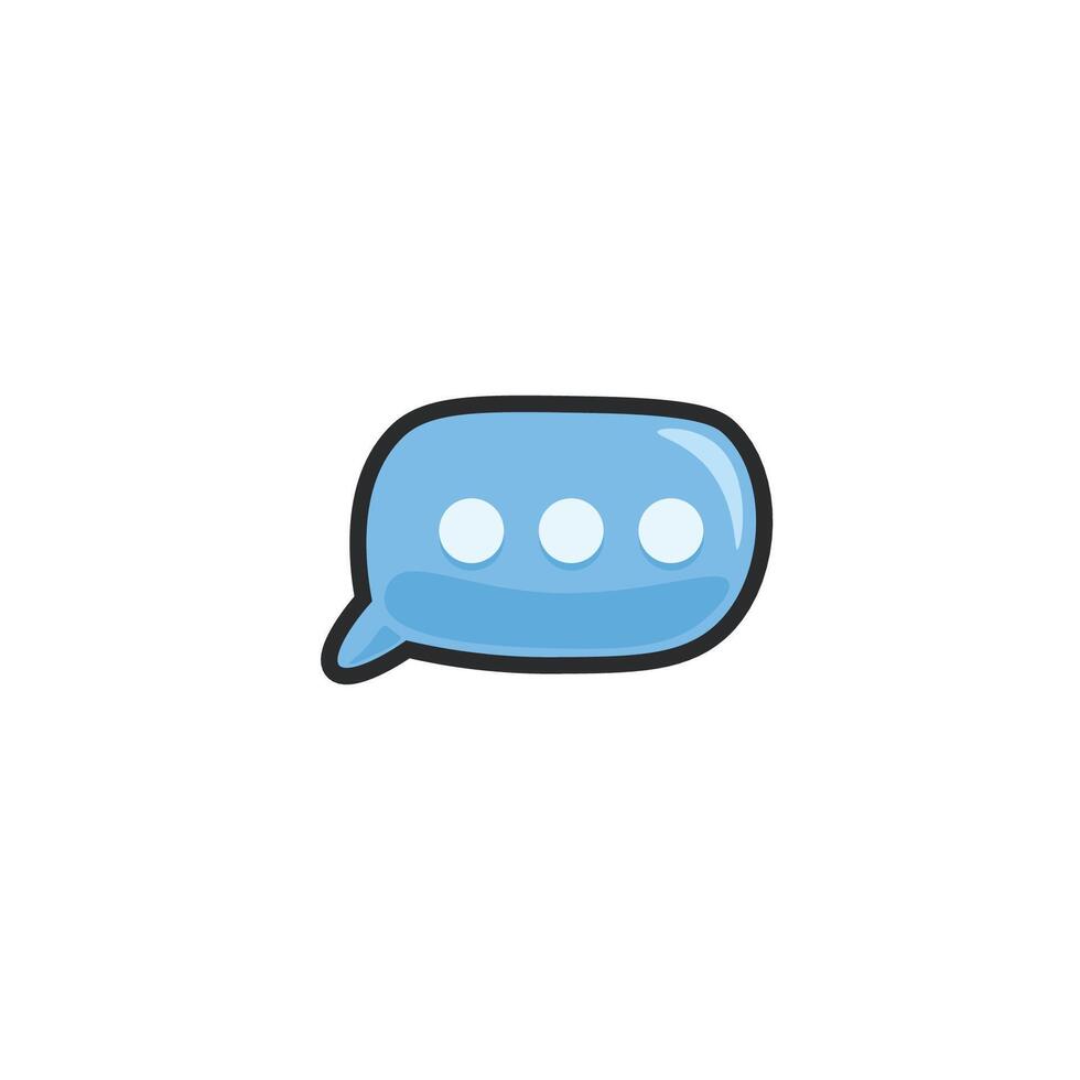 blue bubble chat in outline flat design vector