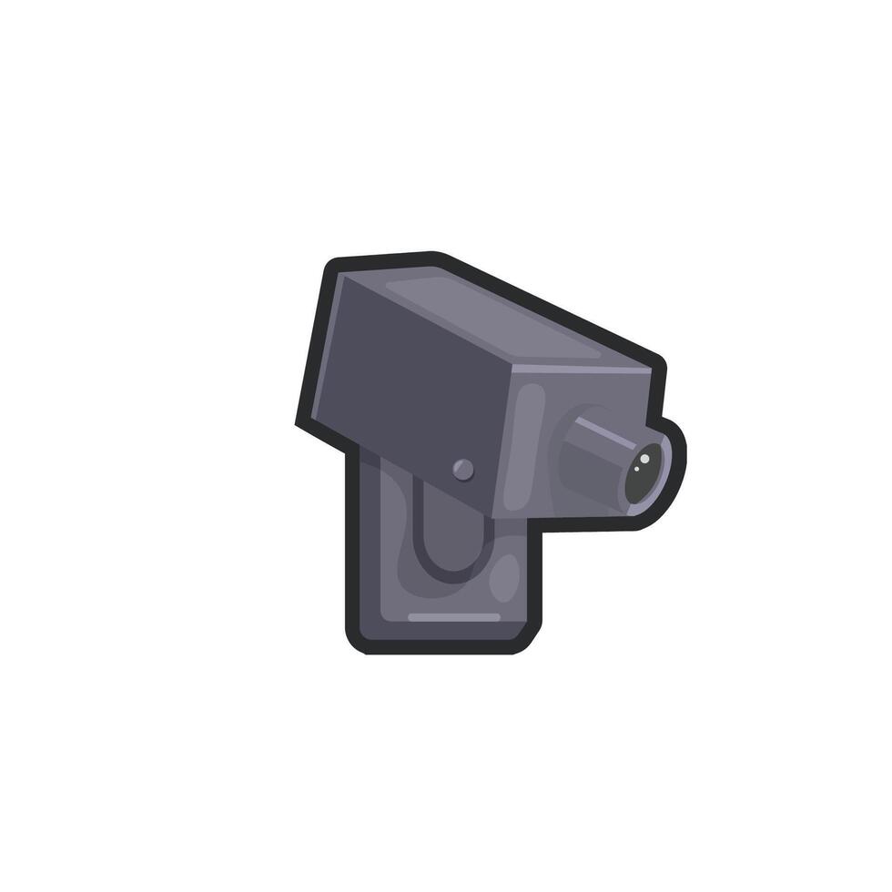 cctv camera in outline flat design. vector