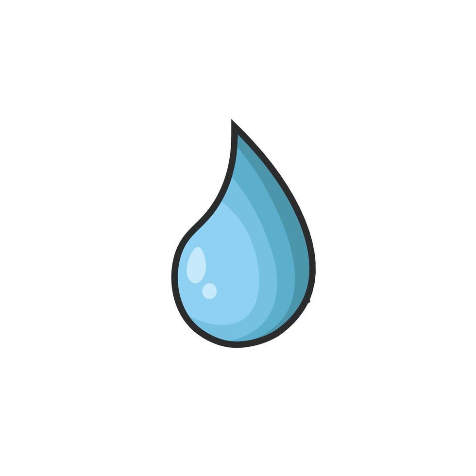 water drop in outline flat design vector
