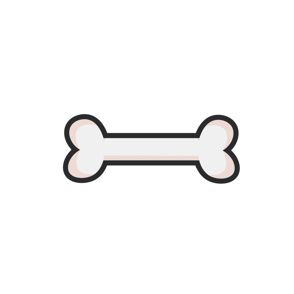 single bone in outline flat design vector