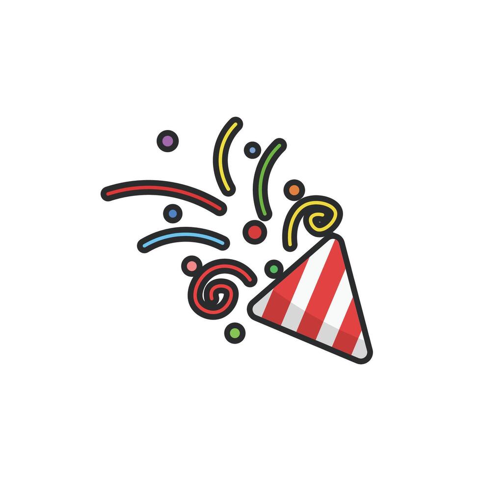 contour horn in outline flat design. vector