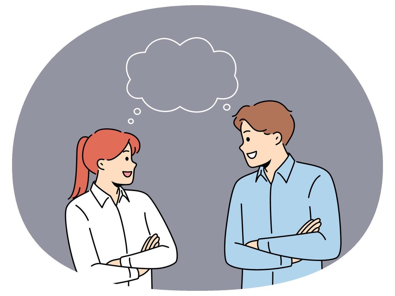 Smiling people with speech bubble communicate vector