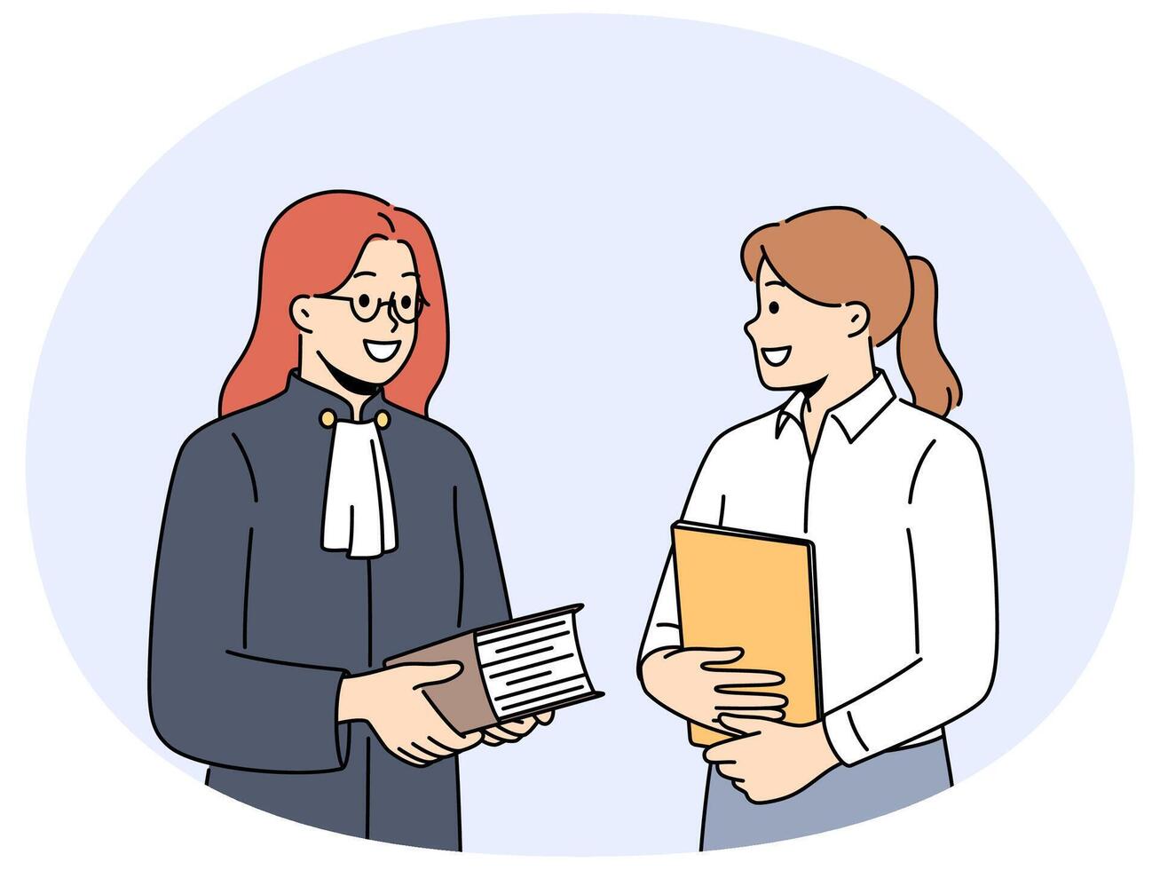 Female lawyer and paralegal in office vector