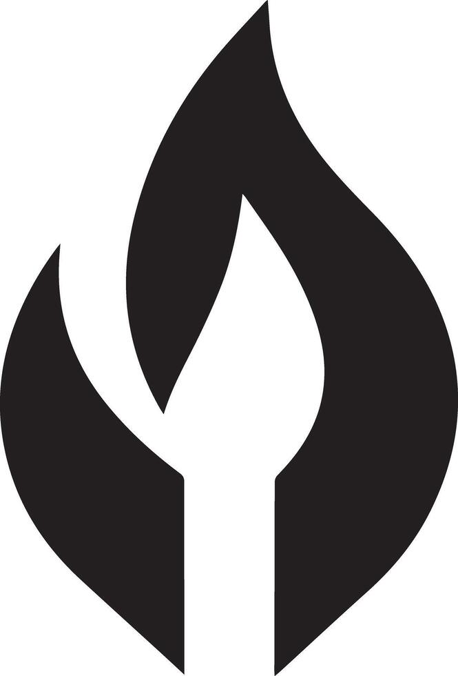A solid black color fire flame, designed for multipurpose use vector