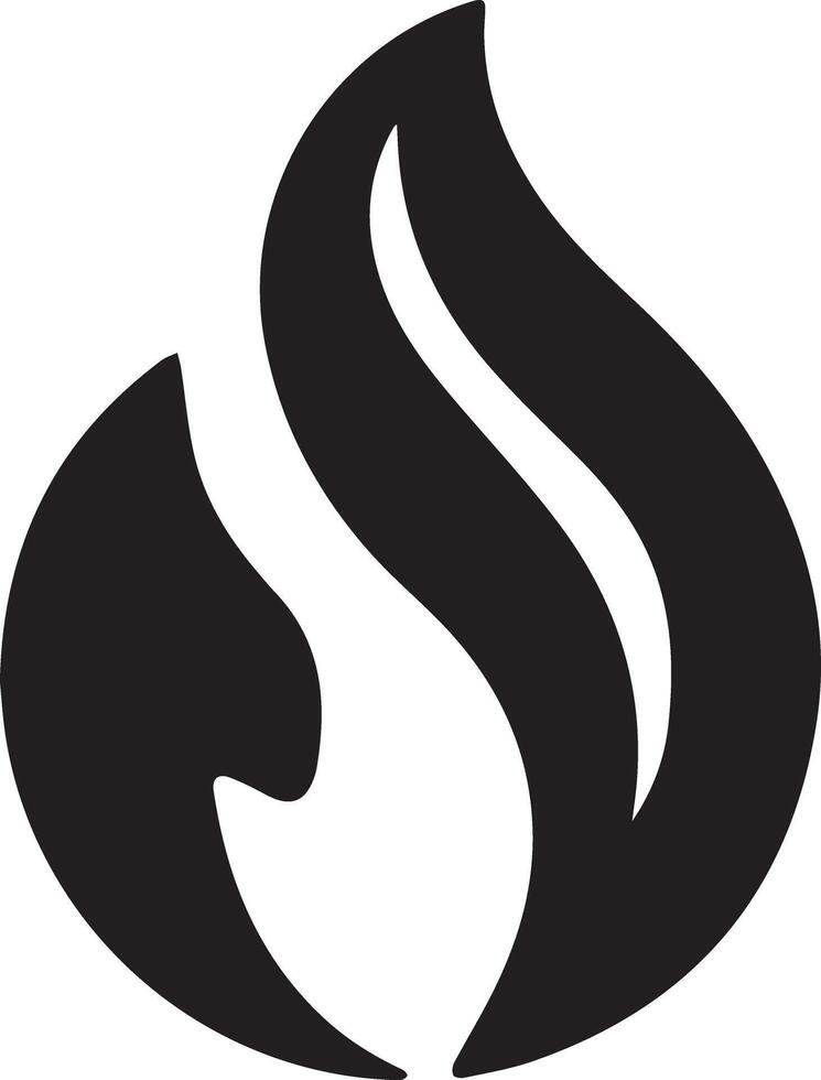 A solid black color fire, designed for different purpose. Its clean, minimalistic design makes it versatile for various applications, including logos, icons, and graphic designs vector