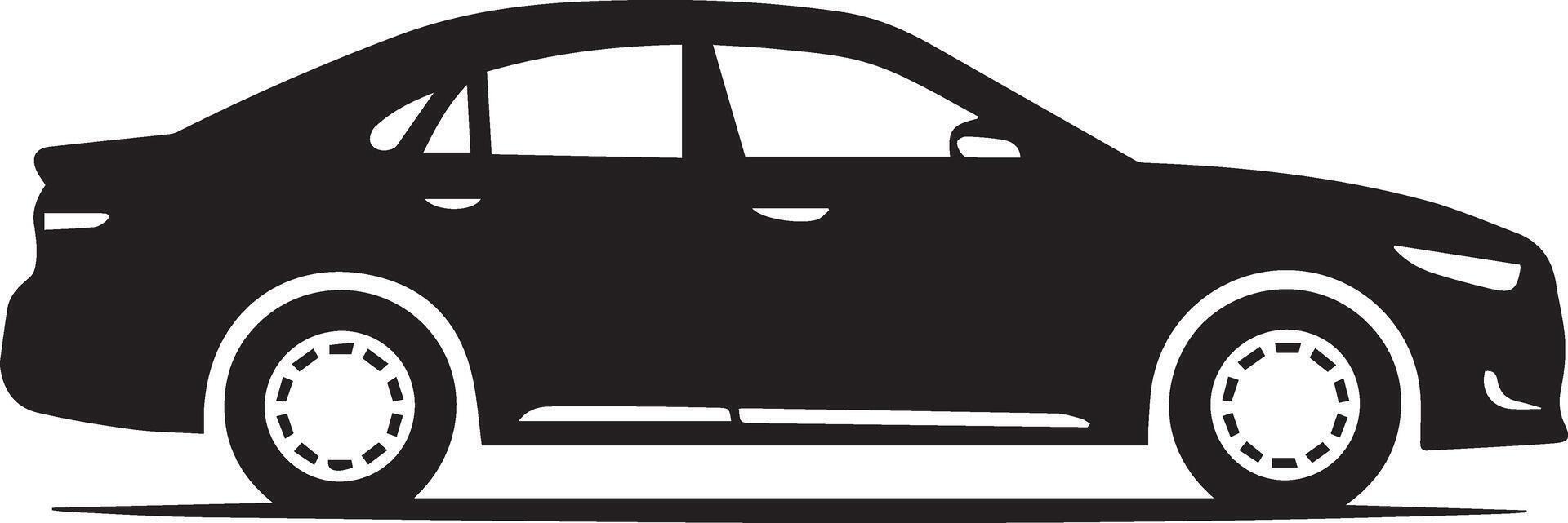 A sedan car, designed for multipurpose use. Its sleek, minimalistic design ensures versatility for various applications, including logos, icons vector