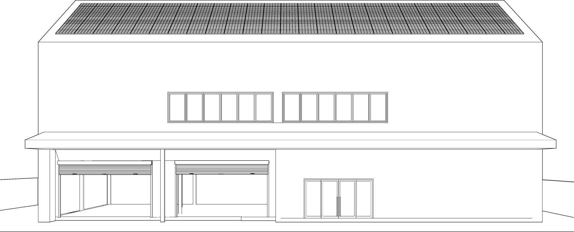 3D illustration of building project vector