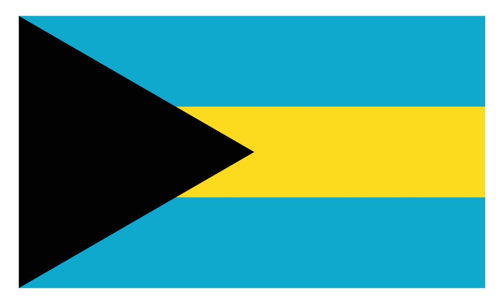 Illustration of Bahamas, The flag. The correct proportions and color vector