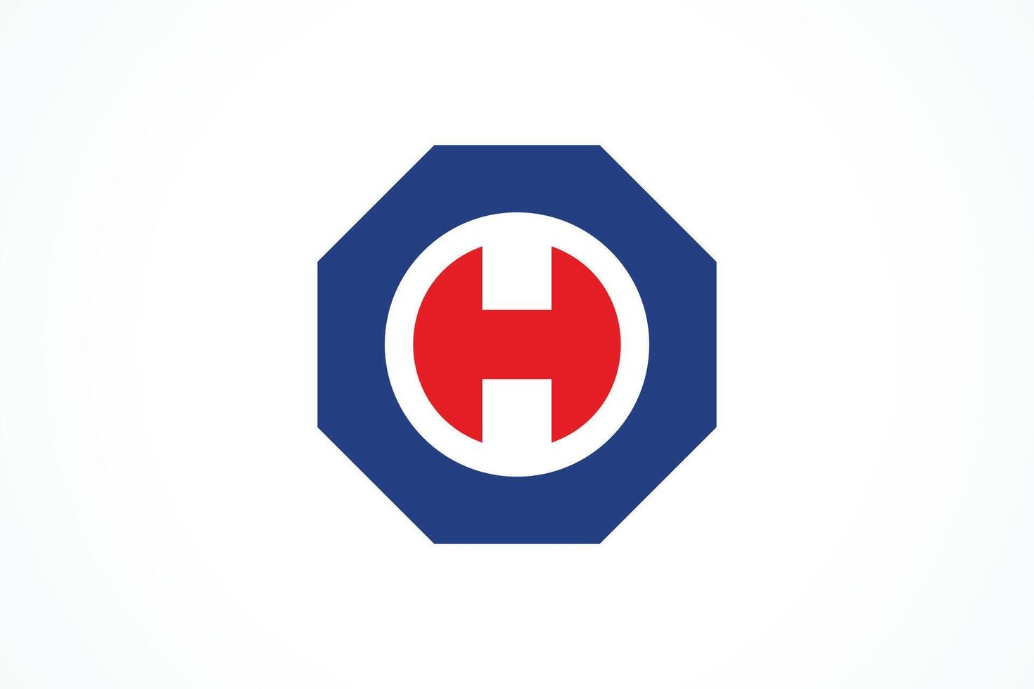 H Initial with Hexagon Frame Logo Design Element vector