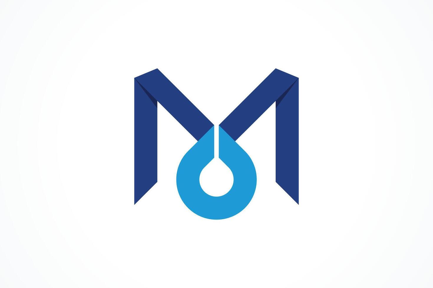 M Initial with Water Droplet Logo Design Template vector