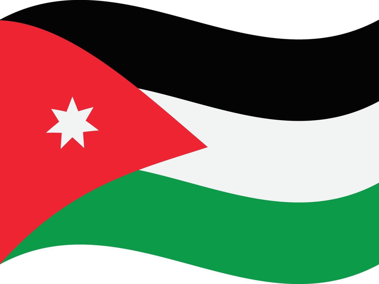 Waving Jordan flag . Wavy flag of Jordan . Jordan flag fluttering . illustration vector