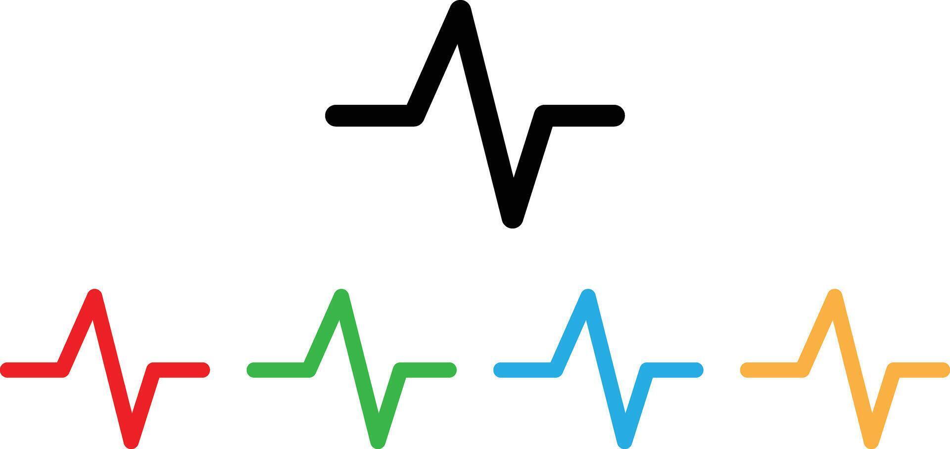 Colorful heartbeat icon set in different colors . Heart pulse icon . illustration vector