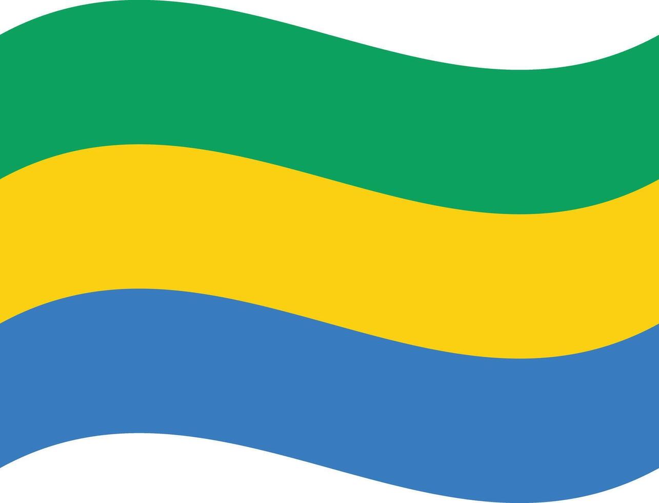 Waving Gabon flag isolated on white background . Wavy Gabon flag . Gabon flag fluttering . illustration vector