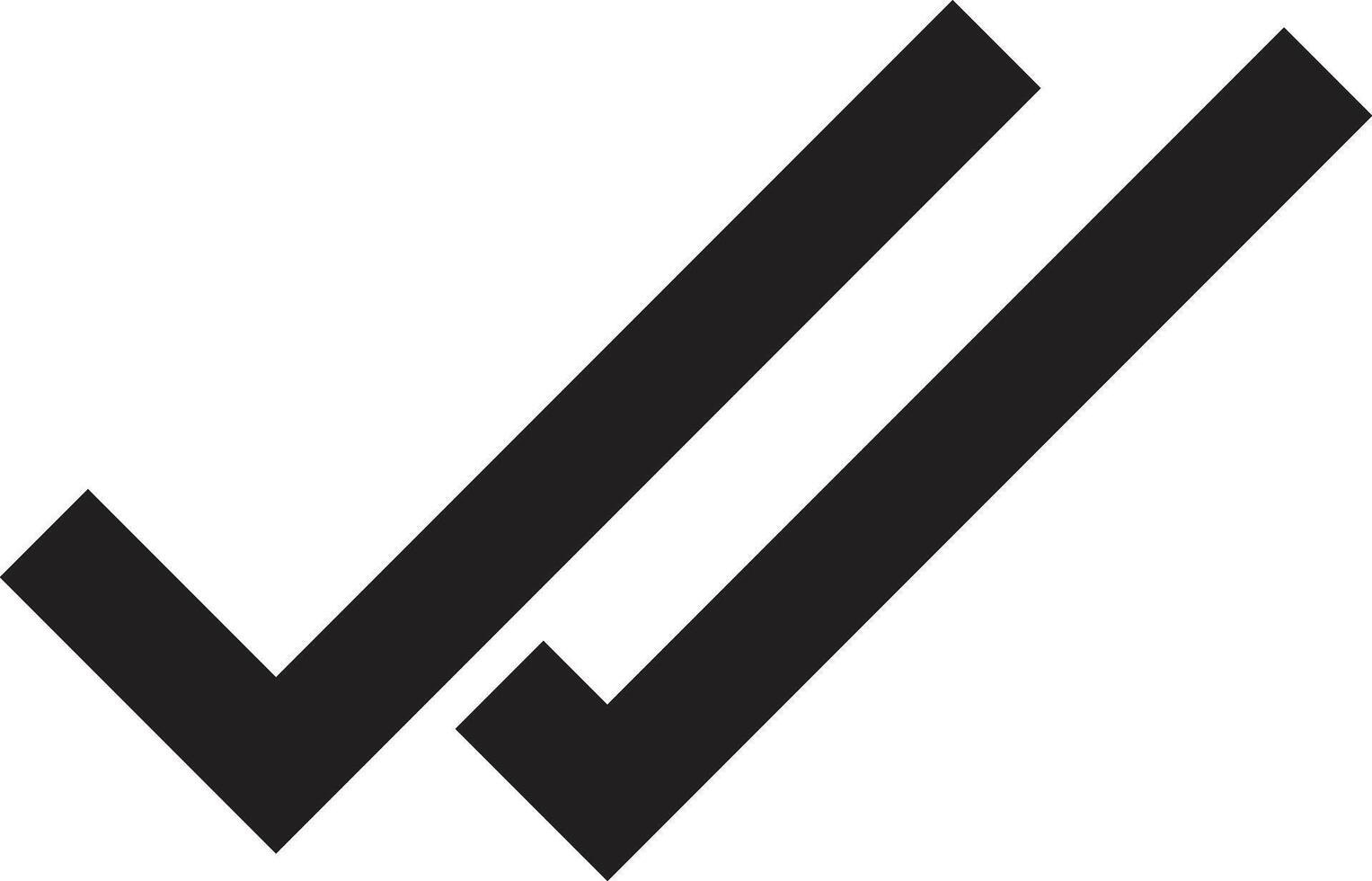 Double checkmark icon isolated on white background . Accepted icon . Double tick icon vector