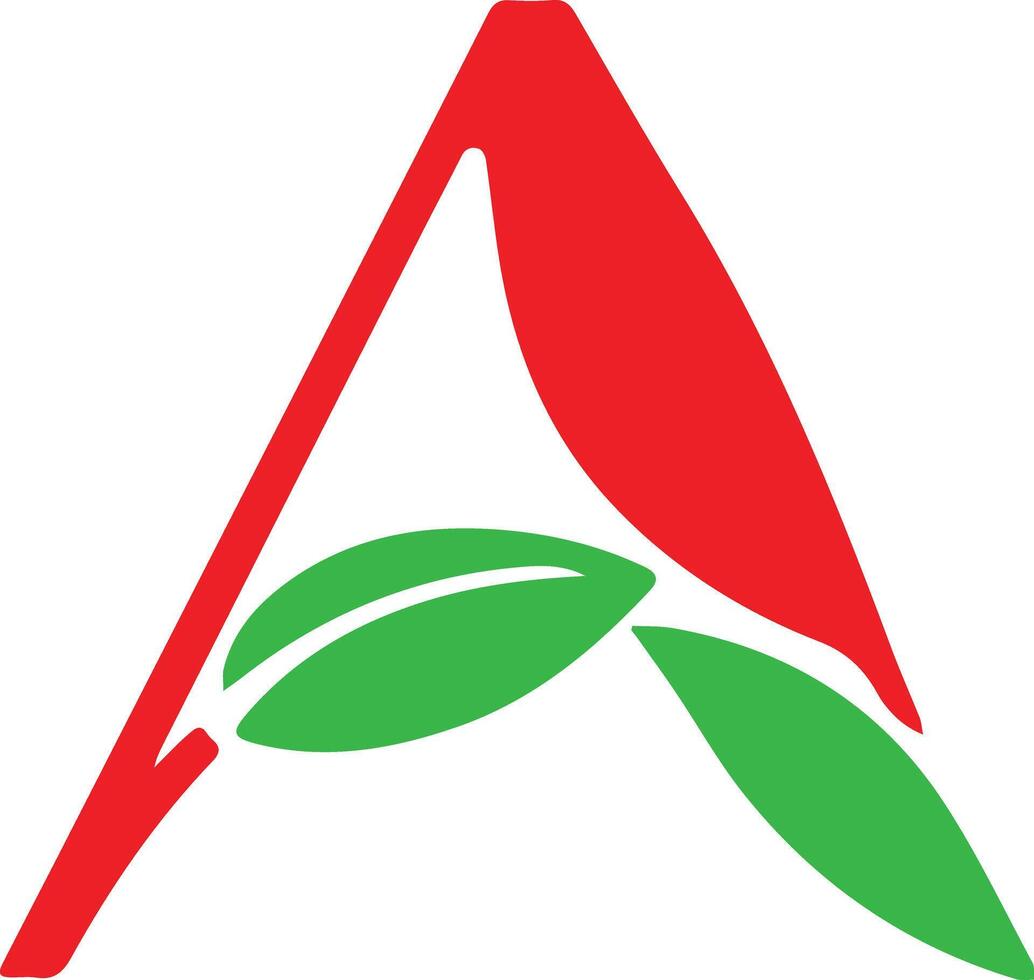 A eco-friendly alphabet logo A, created for flexible use in t-shirt designs and by various companies. The logo should be modern, clean, and easily adaptable vector