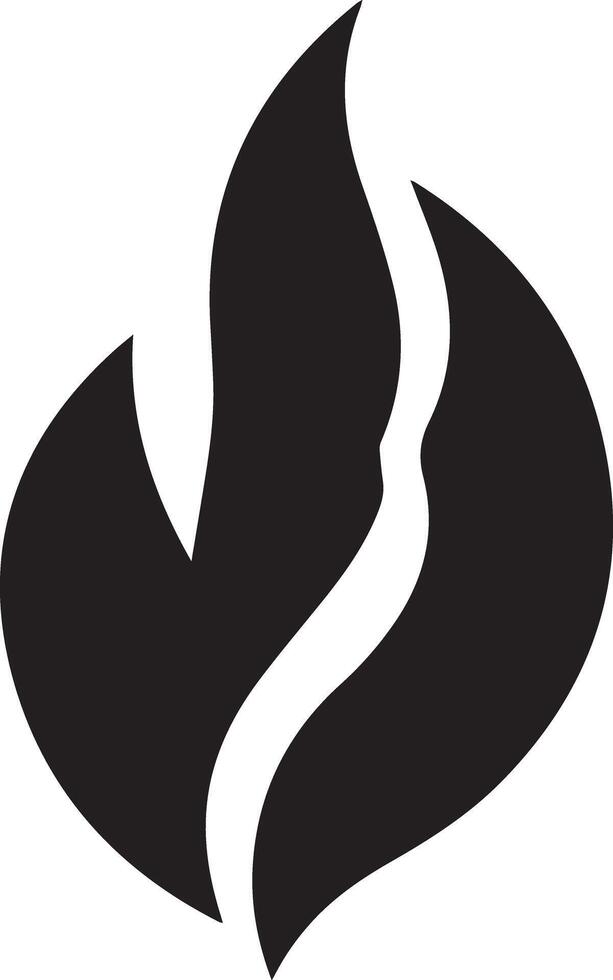 A solid black color fire flame, designed for multipurpose use. Its clean, minimalistic design makes it versatile for various applications, including logos, icons, and graphic designs vector