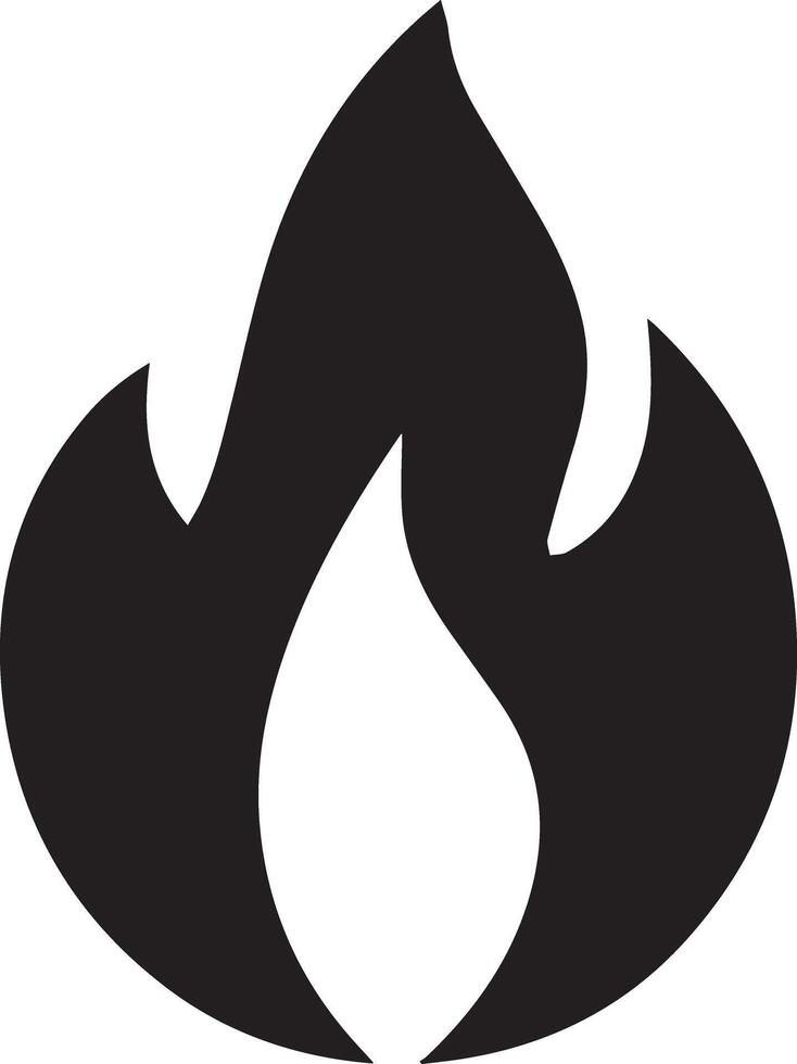 A solid black colored fire flame, designed for multipurpose use. Its clean, minimalistic design makes it versatile for various applications, including logos, icons, and more vector