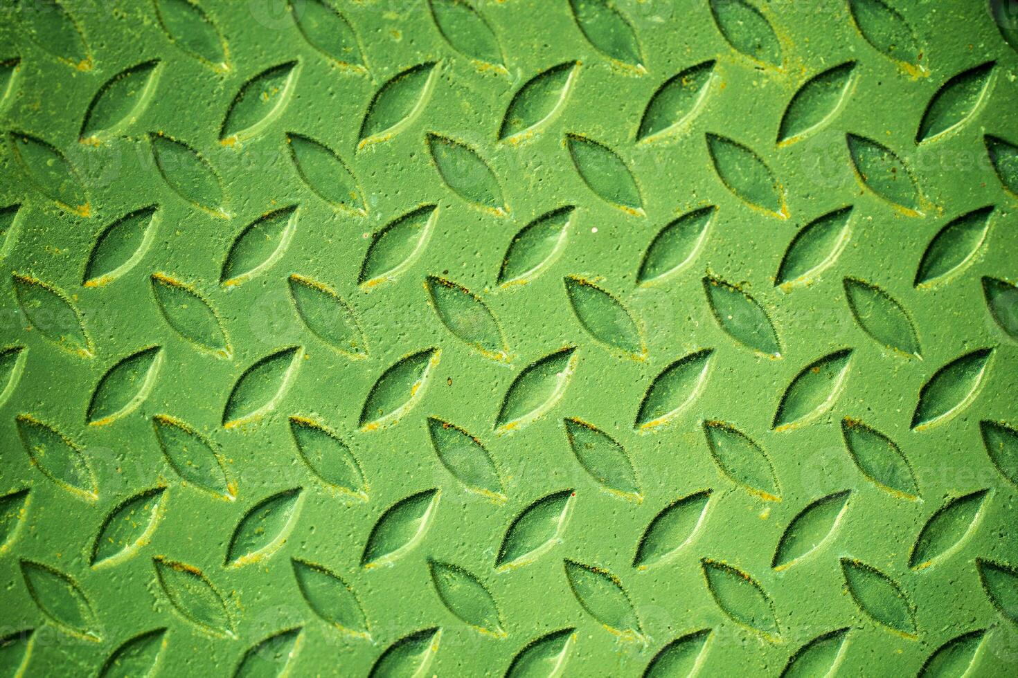 Green Steel Surface with Rust Spots photo