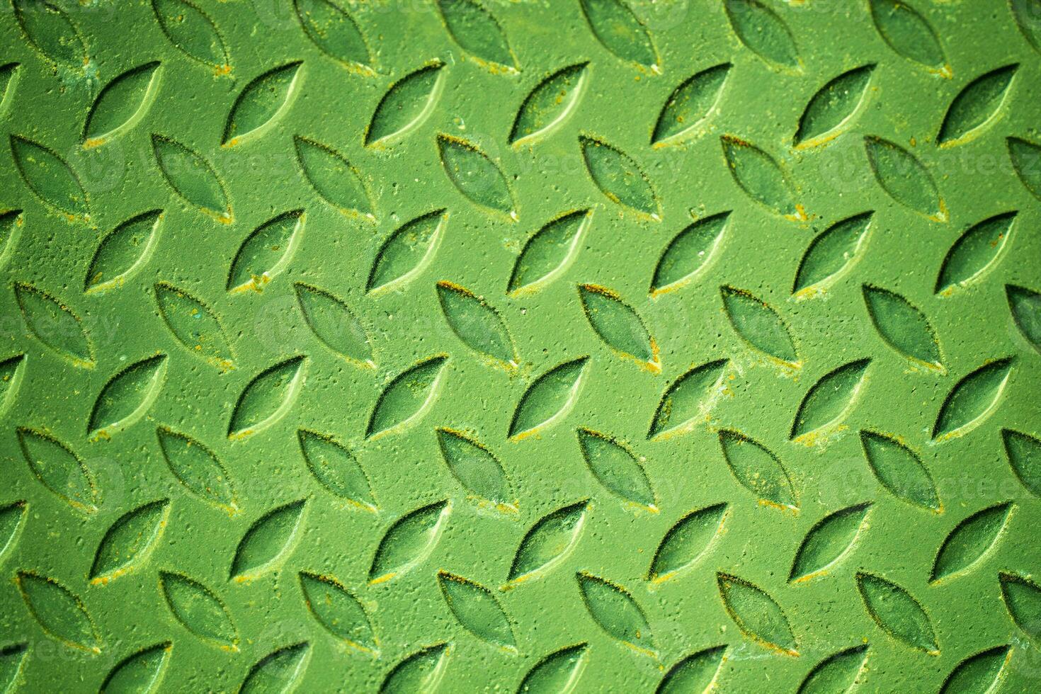 Green Steel Surface with Rust Spots photo