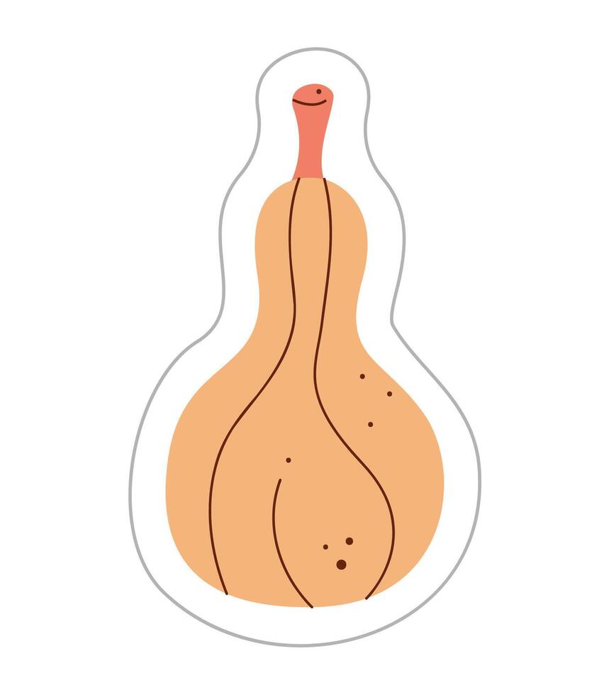 Sticker with a pumpkin. Color flat illustration. vector