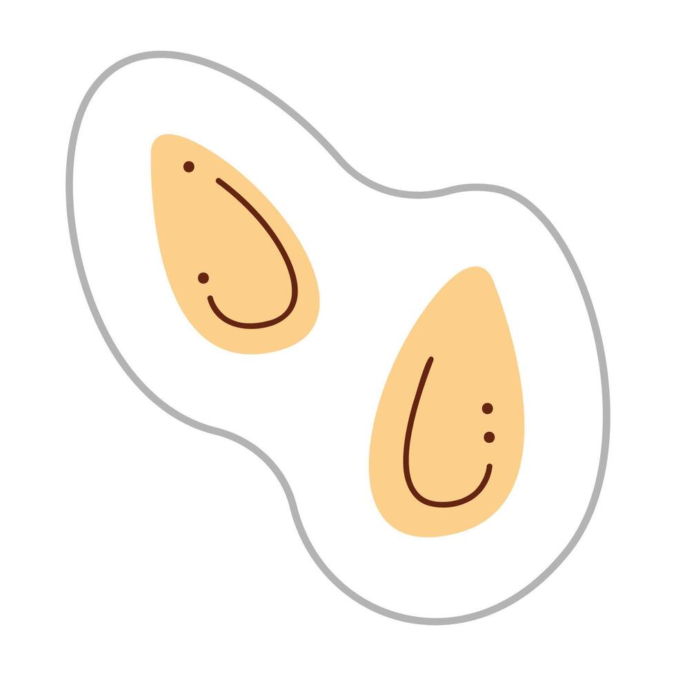 Sticker with a pumpkins seeds. Color flat illustration. vector
