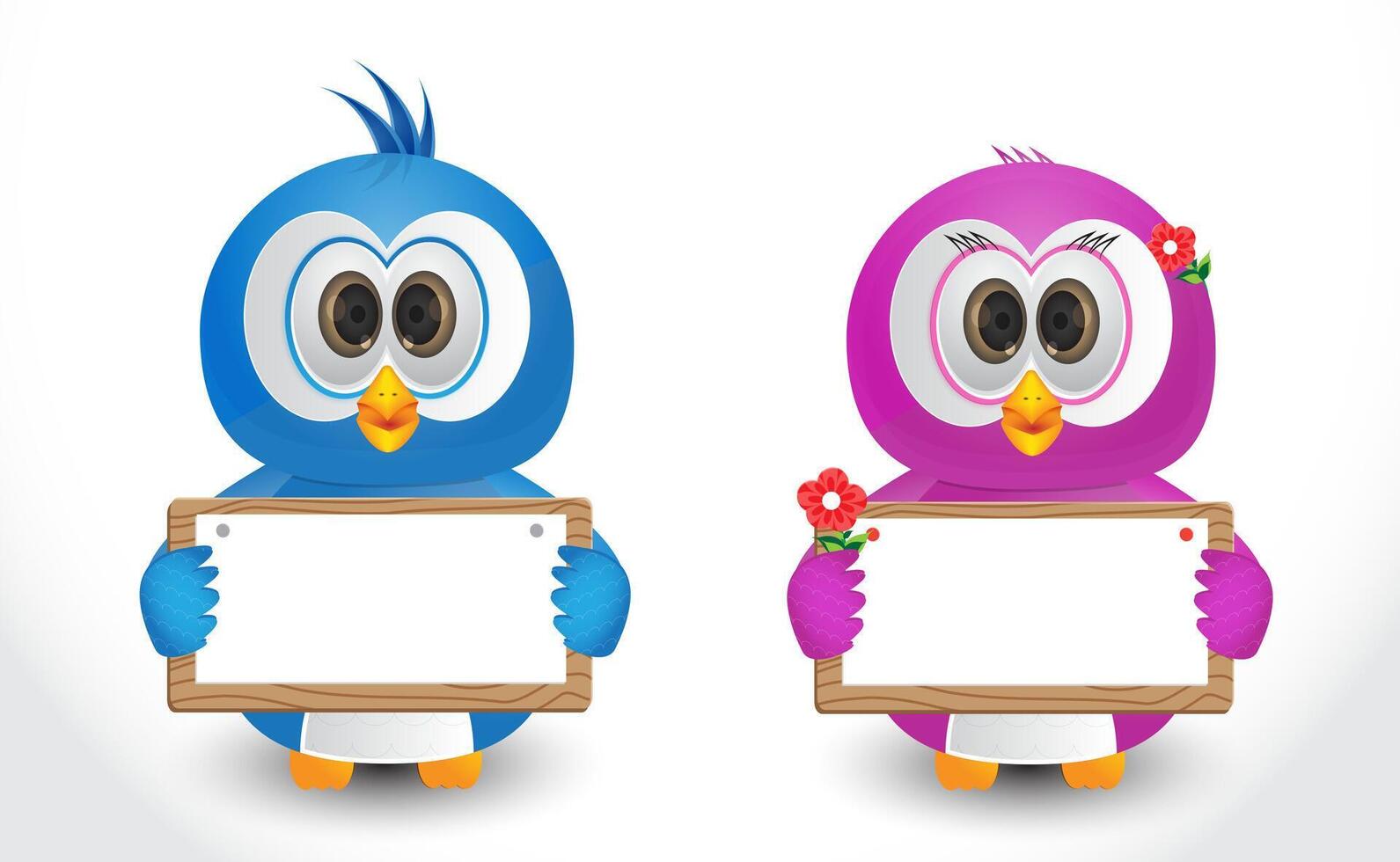 Couple bird with text box where you can put your messege vector