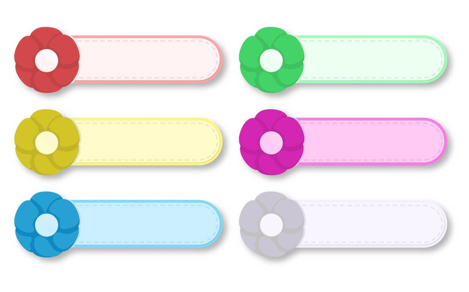 Name Tag Set With Flower Ornament vector