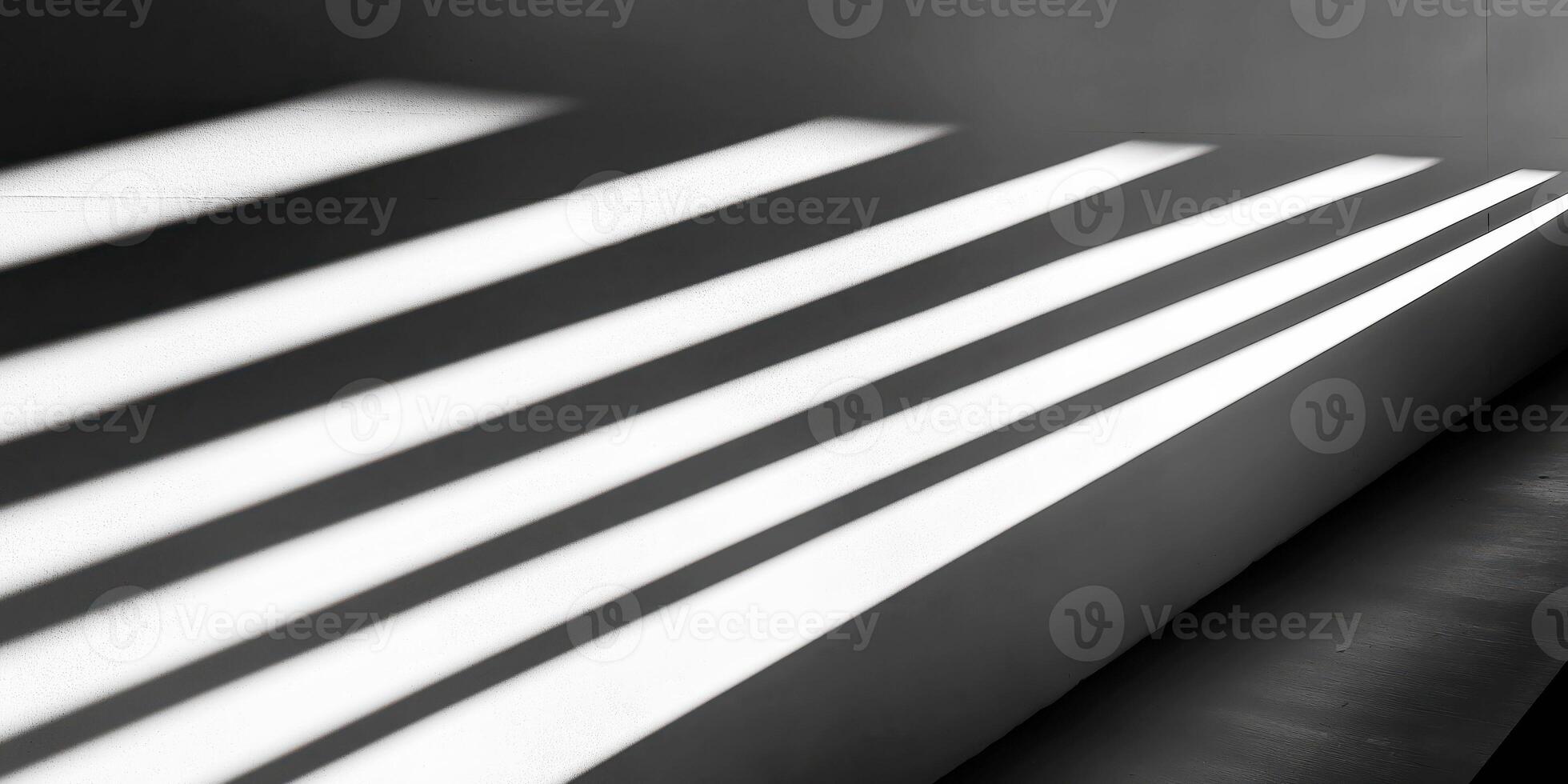 Modern minimalist architecture with dramatic light and shadow play photo