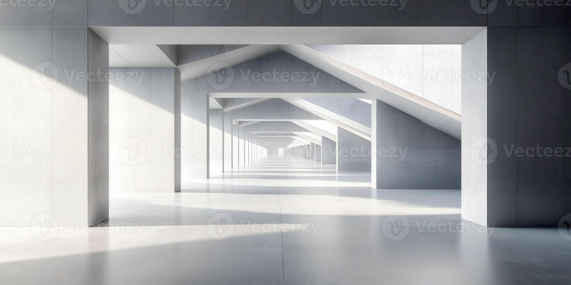 Modern abstract architecture with receding arches and minimalist design photo