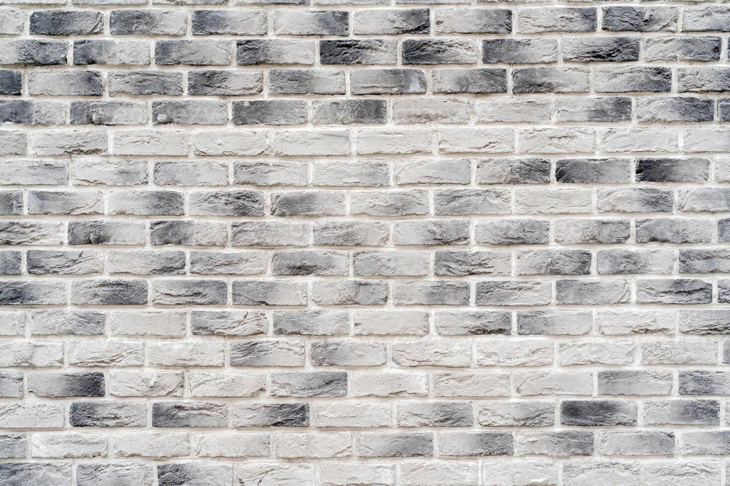 White brick wall. Loft interior design. Architectural background. photo
