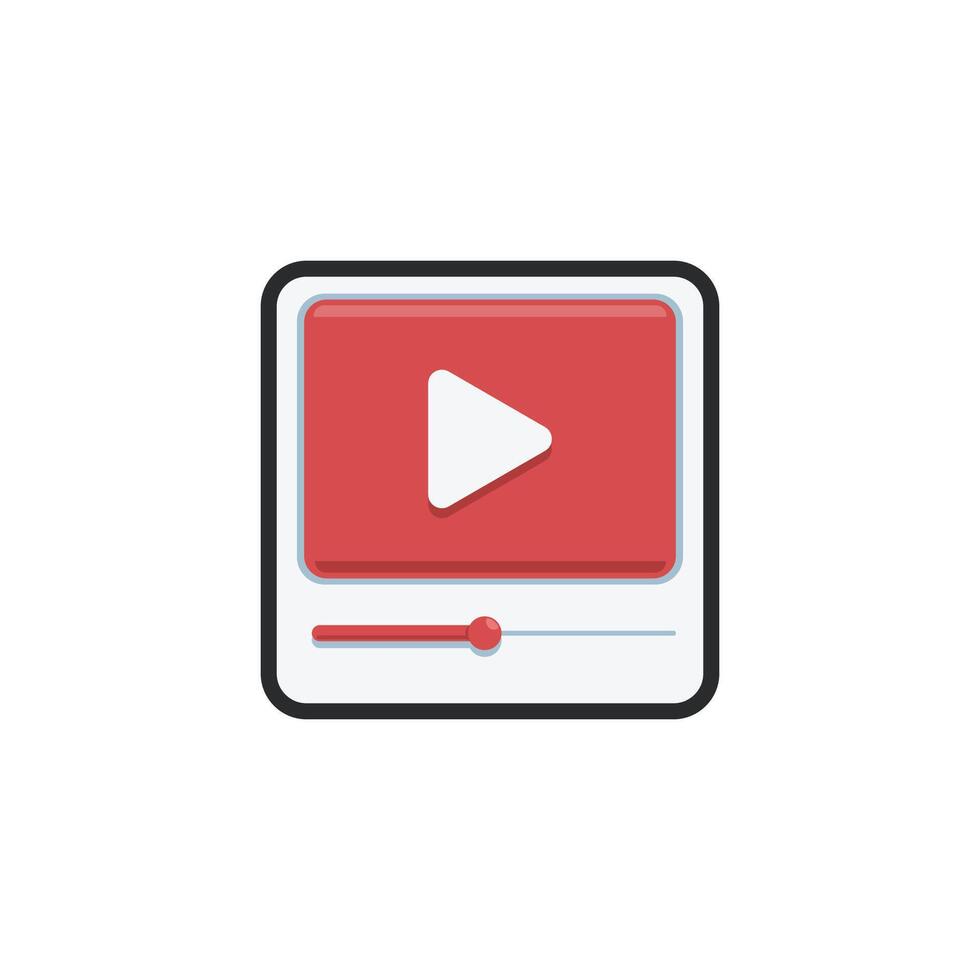 play page sign in outline flat design. vector