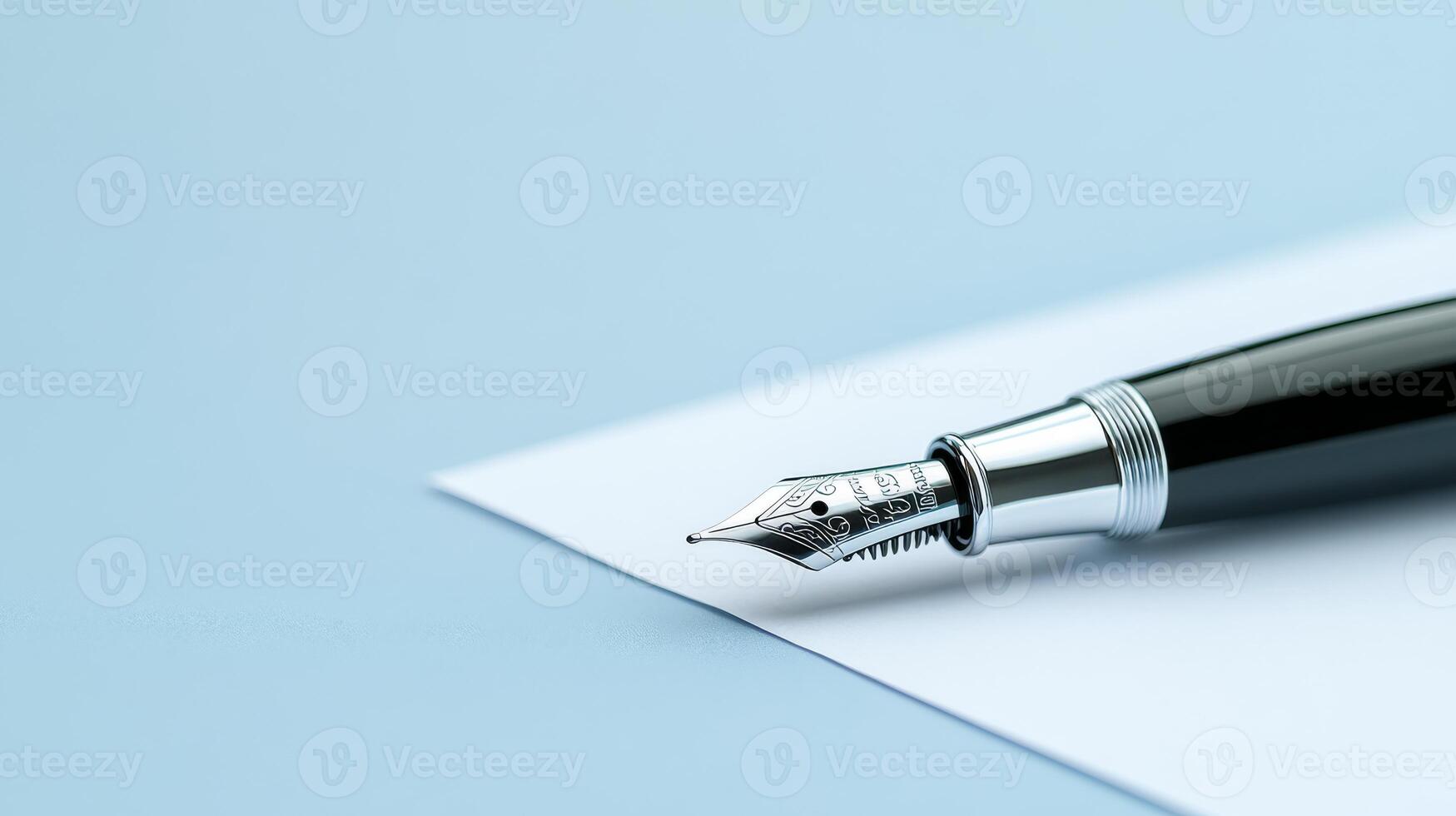 A sleek fountain pen gliding across crisp paper symbolizes creativity and planning, making it an ideal tool for professionals in brainstorming and inspirational writing that sparks new ideas photo